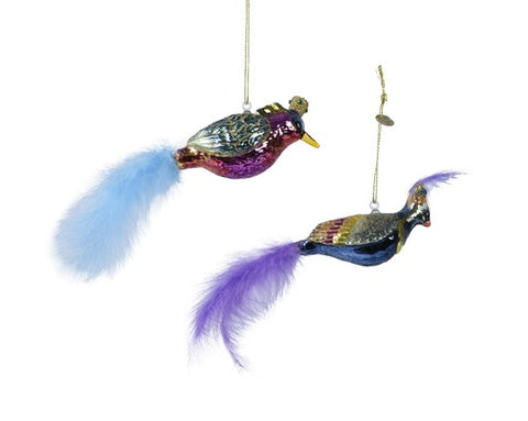 Glass Bird Ornament 2 styles (sold individually)