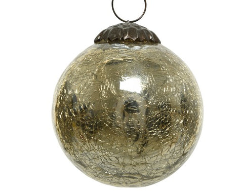 Crackle Glass Ornament - Gold 7.5cm H (Pick up only)