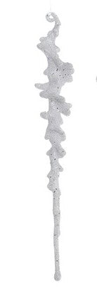 Glittered Icicle Ornament (Plastic) 2 assorted colors 9.8' H