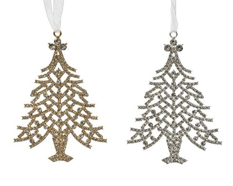 Metal Tree Ornament (Silver or Gold)