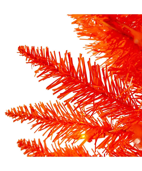 6' Pre-Lit Orange Incandescent Orange Slim Tree