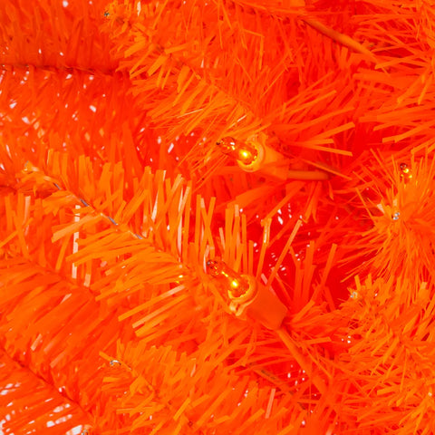 Pre-Lit Orange Incandescent Orange Slim Tree, 4'