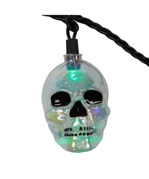 10-Light RGB LED Glitter Skull Light Set, 12' (UL)