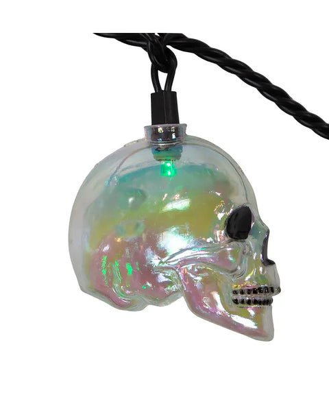 10-Light RGB LED Glitter Skull Light Set, 12' (UL)