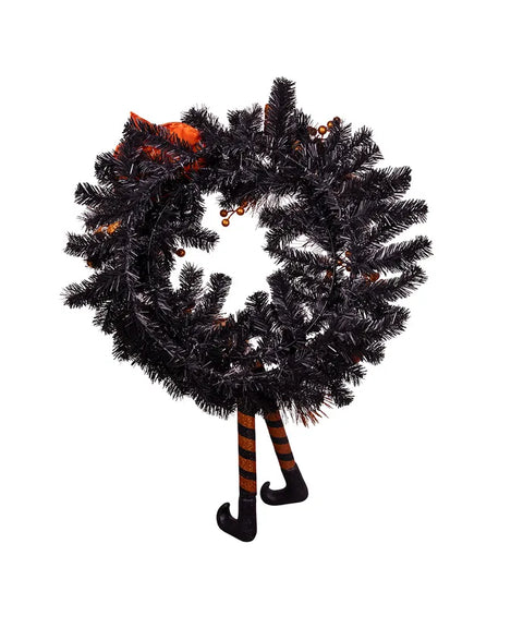 33" Orange Halloween Wreath