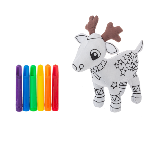 Mini Coloring Kit - Reindeer (7 pc. set)