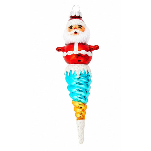 Christmas Confetti Santa Icicle Ornament, 7" (3 styles - sold individually)