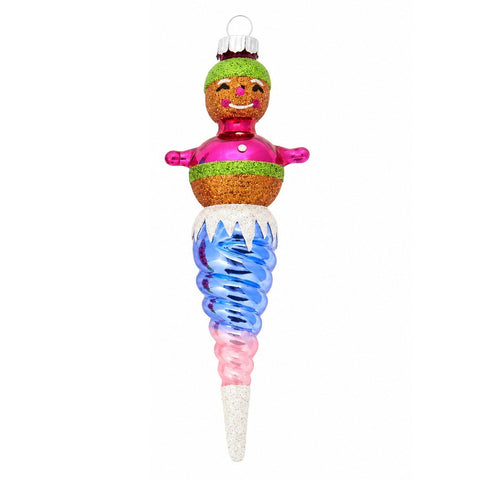 Christmas Confetti Santa Icicle Ornament, 7" (3 styles - sold individually)