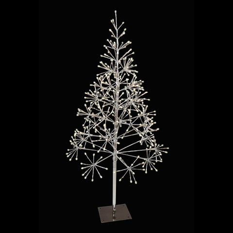 LED Shimmering Warm White Tree, 380 Lights, 4.5' (Silver Twinkle)