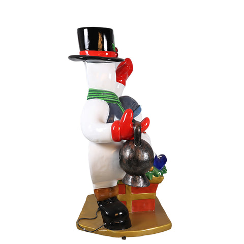 Large Fiberglass Snowman w/Kid Photo Op, 79"
