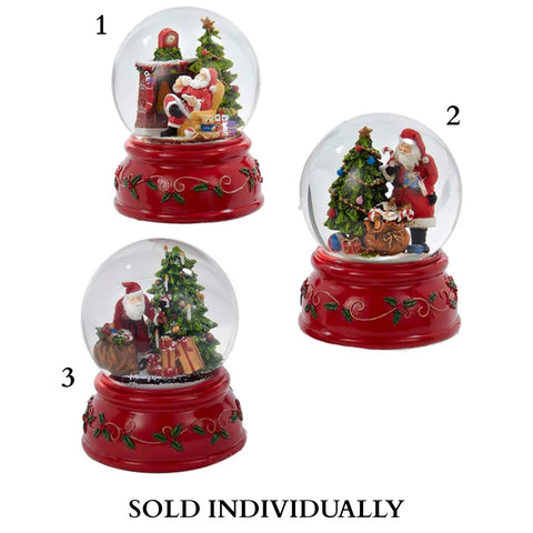 Musical Santa Water Globes, 4" (3 Styles – Sold individually)