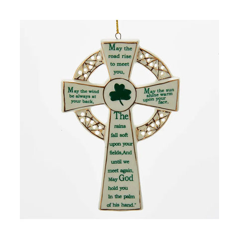Ceramic Irish Blessing Cross Ornament