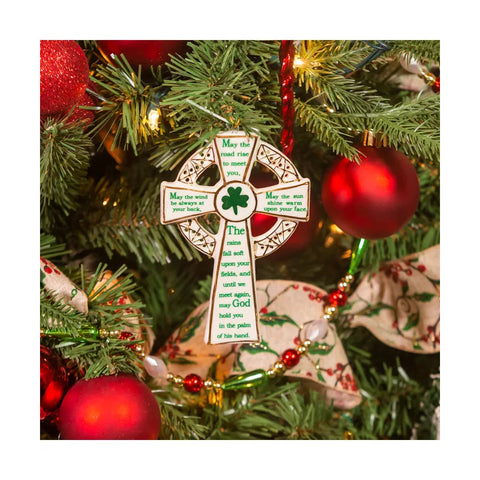 Ceramic Irish Blessing Cross Ornament