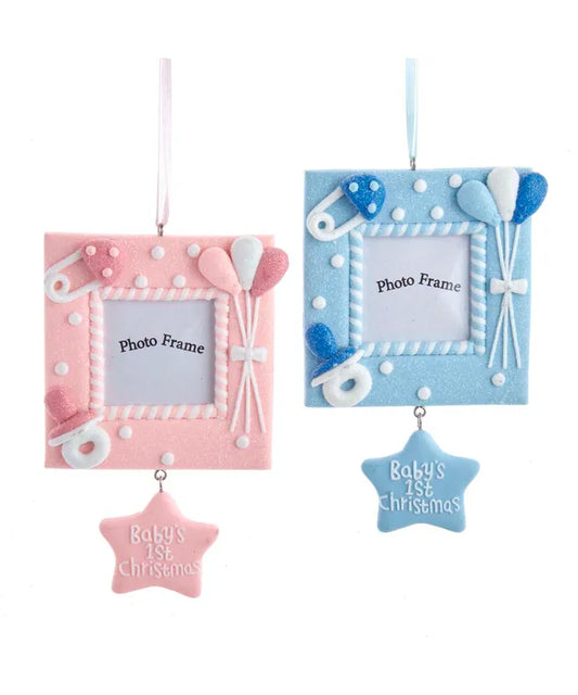 "Baby's 1st Christmas" Picture Frame Ornaments