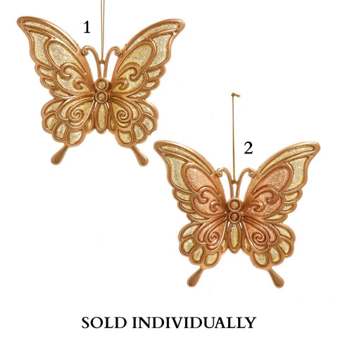 Framed Gold Glittered Butterfly Ornaments (2 Styles – Sold individually)