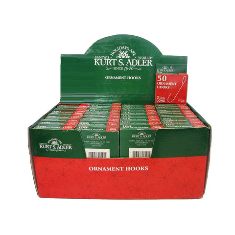 Silver Ornament Hooks, 50-Piece Box Set