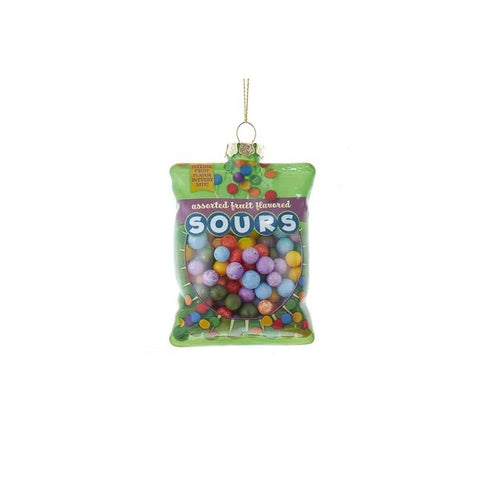 Glass Candy Bag Ornament, 4" (3 styles – sold individually)