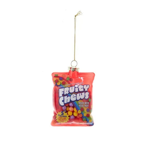 Glass Candy Bag Ornament, 4" (3 styles – sold individually)