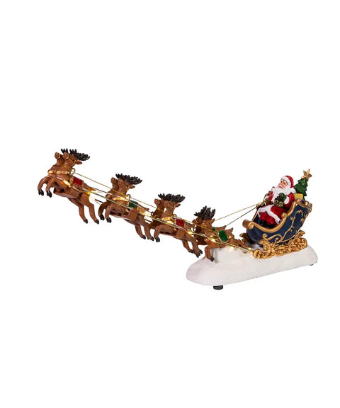 7" Battery-Operated LED Santa With Sleigh Table Piece