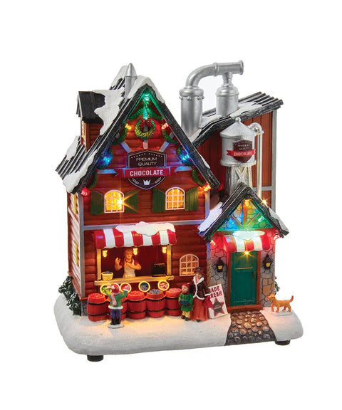 10.63" Battery-Operated Light-Up Musical Chocolate Factory