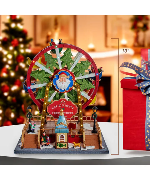 13" Lighted Musical Christmas Ferris Wheel