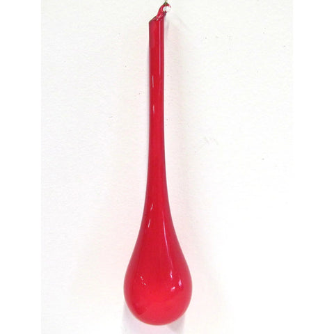 Red Bubblegum Glass Teardrop Ornament, 9"