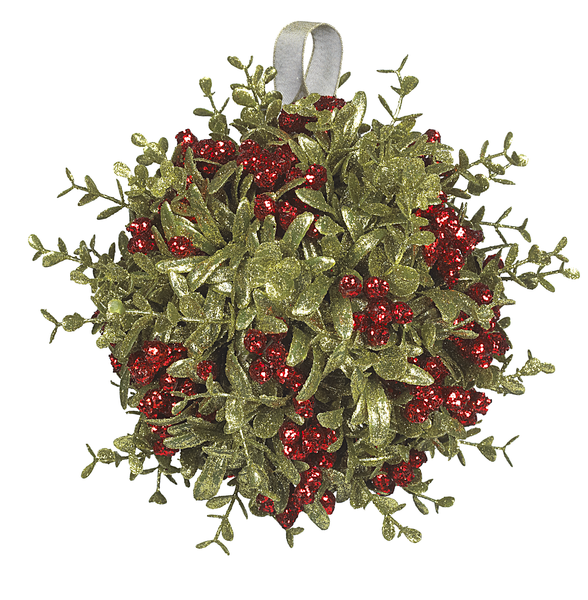 10" Large Mistletoe Kissing Ball Ornament
