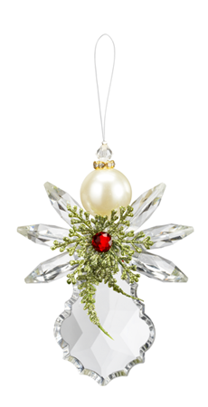 4.5" Krystal Pearl Angel Ornament
