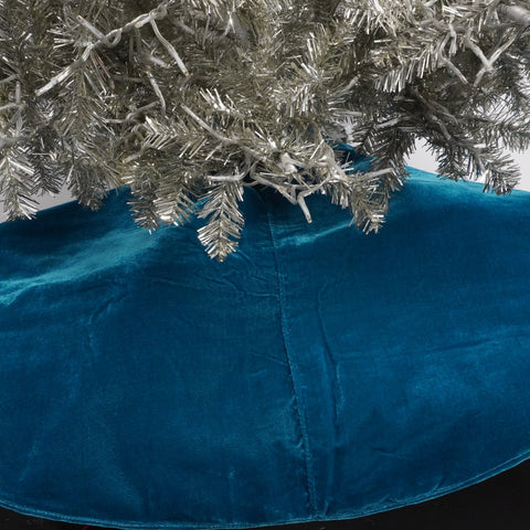 Velvet Tree Skirt, 60" Diameter (Turquoise)