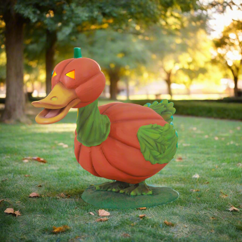 Large Halloween Pumpkin Duck decoration.