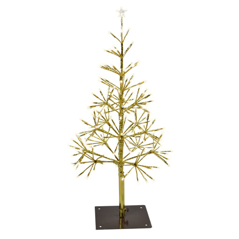 LED Shimmering Warm White Tree, 180 Lights, 2.5' (Gold Twinkle)