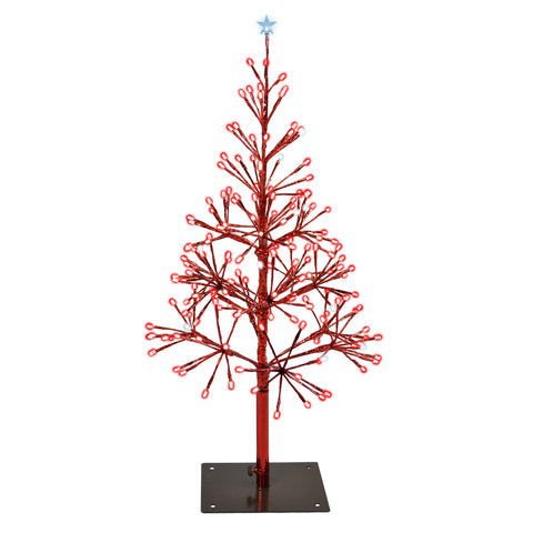 LED Shimmering Tree, 180 Lights, 2.5' (Red Twinkle)