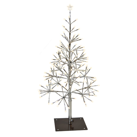 LED Shimmering Warm White Tree, 180 Lights, 2.5' (Silver Twinkle)