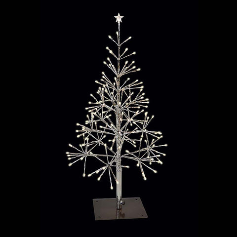 LED Shimmering Warm White Tree, 240 Lights, 3.5' (Silver Twinkle)