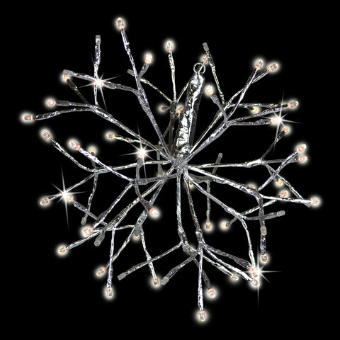 Warm White Shimmering Sphere, 64 Lights, 12" (Silver Twinkle)