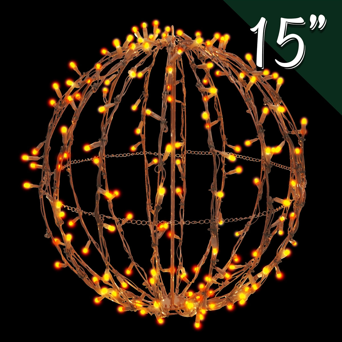 LED 3D Foldable Brown Sphere, 120 Lights, 15