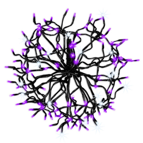 Twinkle Shimmering Sphere In Black, 128 Lights, 20" (Purple)