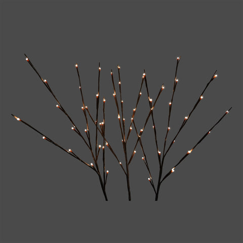 LED Warm White Twig Light Stems, 60 Lights, 32" (Set of 3)