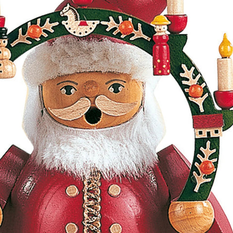Santa Under Candle Arch, German Smoker, 11"