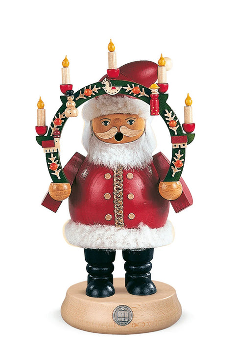 Santa Under Candle Arch, German Smoker, 11"