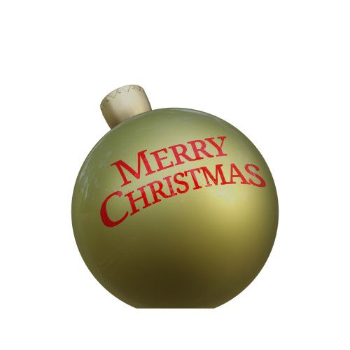 Gold Ornament - Red "Merry Christmas"