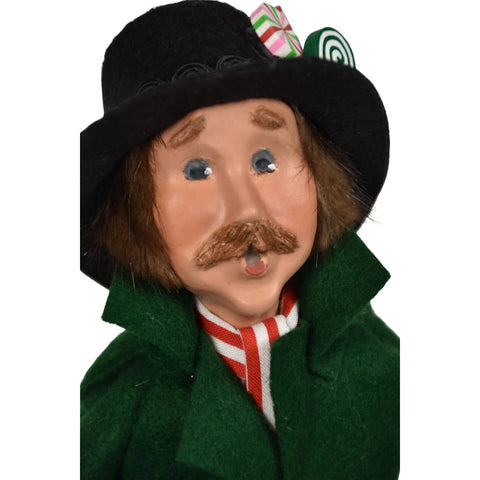 Merry Mint Man Caroler Figurine, 13"