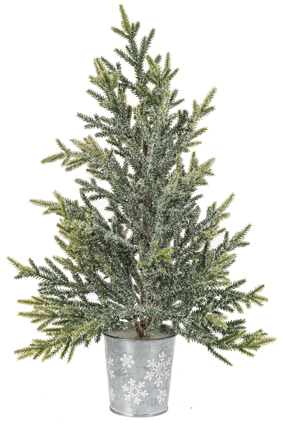 10.5"H Potted Snowy Pine Tree