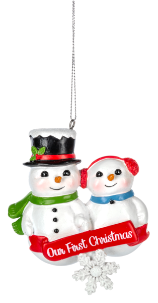 3.25"H Snow Couple Ornament - Our First Christmas