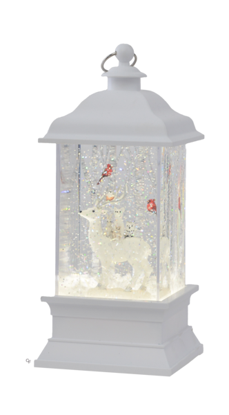 9.5" LED Light Up Shimmer Deer w/Woodland Animals Lantern