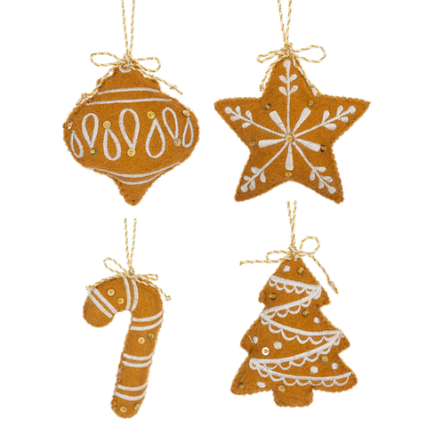 4"H Stitched Gingerbread Cookie Ornament (sold individually)