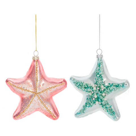 5.25"H Beaded Starfish Ornament  (sold individually)