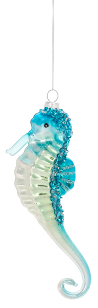 7.5" Glass Royal Seahorse Ornament (sold individually)