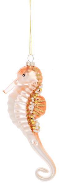 7.5" Glass Royal Seahorse Ornament (sold individually)