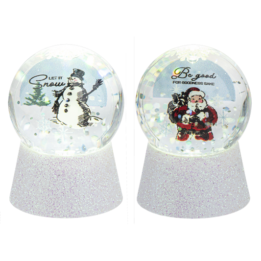 2.5" LED Light Up Santa & Snowman Mini Shimmers